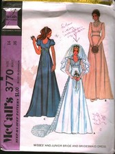 3770 Vintage McCalls SEWING Pattern Misses Bridesmaids Dress Wedding Gown OOP 12 picture