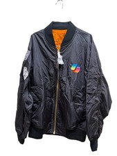 Microsoft Copilot Employee Flight Bomber Jacket Rothco MA-1 Patches Black Sz M picture