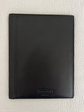 vtg COACH Leather Black Portfolio/Notepad with Coach Paper Pad 12.5 x 10 picture