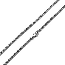 Pure Titanium Braided Necklace 4mm Wide × 21.6'' Long Wheat Chain Hypoallergenic picture