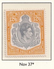 Bermuda Stamps 1951 12/6 deep grey & brownish orange (Issue 1)MH SG120 CV £625 picture
