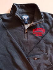 Boston University Quarter Zip Classic size Large Blue 84 Brand picture