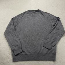 G Fore Sweater Mens Medium Gray 100% Wool Knit Crewneck Pullover Jumper Solid picture