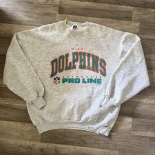 Vtg Miami Dolphins Pro Line Pullover Sweater Men’s XXL Grey Russell 25 X 27 picture
