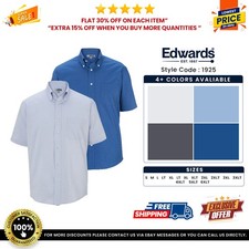 Edwards Garments 1925 Men's Short Sleeve Comfortable Tall Pinpoint Oxford Shirt picture