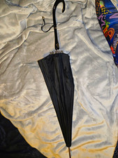 Vintage Italian Women's Walking Stick Umbrella, Solid Pattern picture