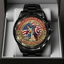 New Captain America 250th anniversary  3755 Stainless Steel Watch MM465 picture