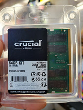 Crucial 64GB (2x32GB) DDR4-3200 SODIMM Laptop RAM Memory Kit NEW SEALED picture