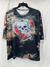 Adult Womens Size XL Skull Black/Bleached Shirt New With Out Tag NWOT picture