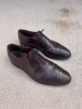Allen Edmonds Lloyd Wingtip Oxford Shoes Burgundy Leather Men picture