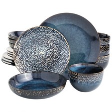 Gibson Elite Matisse 16-Piece Reactive Stoneware Dinnerware Set - Cobalt picture