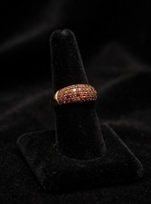 Le Vian Chocolate Cognac Orange Genuine Fancy Diamond Ring Sz 8 925 Sterling 18k picture