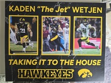 2025-2026 Iowa Hawkeye All American Kaden Wetjen  Personally Signed Custom Photo picture