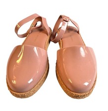 Melissa x Jason Wu Espadrille Jelly Sandals Women Size 8 Pink Ankle Strap Glossy picture