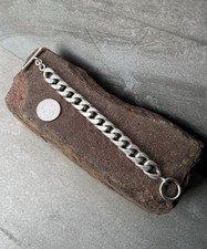 86g Mens Vintage Sterling Silver Rounded Heavy Cuban Link Chain Bracelet 925 picture