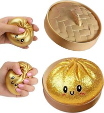 Gold Dumpling Squezee with Box Sensory Squeeze Fidget Toy for Stress Relief Gift picture