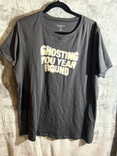 Torrid Women’s L Black Ghosting You Year Round Graphic Crew Neck Tee picture