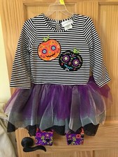 NWT Emily Rose Pumpkin set Girls Black Purple Halloween toddler picture
