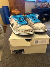 Nike SB Dunk Low Pro Men's Low Top Lace-Up Spotted Beige/Black/Blue picture