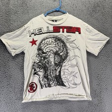 Hellstar Graphic T-Shirt Human Evolution 1996 Design Skull Large ( Fits Small ) picture