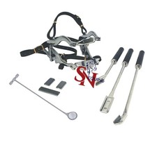 Equine kit 4000 Series Speculum ,3 Dental Floats set & Rasp Blade, Dental Mirror picture