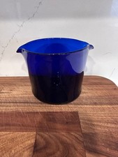 Vintage, possibly Blinko Cobalt Hand-Blown Glass Double-lip Wine Rinser picture