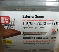 5 LBS Grip Rite 305 Stainless Steel Screws Square Drive 1 5/8 x 8 Deck  picture