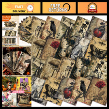 10 Pcs Halloween Gothic Skull Crow Fabric, 20