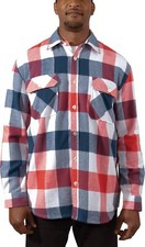 Plaid Flannel Shirt Brawny Buffalo Heavyweight Long Sleeve Checkered Lumberjack picture