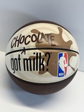 Vintage 1990s Spalding NBA Got Milk? Chocolate Ad Promo Basketball 29.5