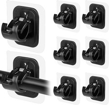 8 PCS No Drill Curtain Rod Brackets No Drilling Self Adhesive Curtain Rod Holder picture