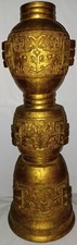 *RARE* Bronze Tao Tei Relief Candle Ming to Qing Dynasty Censer Incense Tower  picture