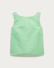 NWT J.Crew Shell Top in Double Cotton Poplin (Lime Gingham) picture