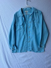 Talbots Women’s Blue Linen Long Sleeve Button-Up Shirt Size 10 picture