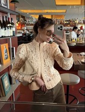 ZARA NEW SS26 WOMAN ZW COLLECTION LACE BLAZER Ecru 1758/050_SMALL picture