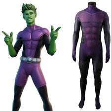 Beastboy Teen Titans Cos Jumpsuit Superhero Cosplay Costume Adult Kids Halloween picture