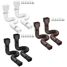 2 Pack 21-60″ Expandable Flex Drain Downspout Extension Rain Pipe Spout Gutter picture