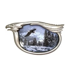 Bradford Exchange On Eagles Wings Dan Smith Silver Sovereigns Plate A6393 1999 picture
