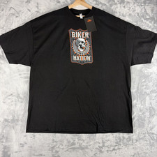 Hot Leathers 2015 Biker Nation Skull Motorcycle T-shirt Black Size 3XL NEW picture