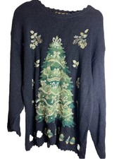 Vintage Heirloom Collectibles Womens Christmas Tree Pullover Sweater 26/28 XXL picture
