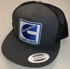 CUMMINS TURBO DIESEL Patch Trucker Hat /YP Classic 6006 Snapback Charcoal/Black picture