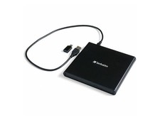 Verbatim Slim External Burner CD/DVD +/-RW Optical Drive USB 2.0 with USB A to picture