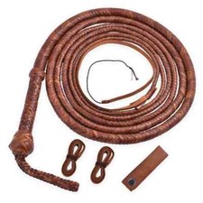 Handcrafted Leather Bullwhip 4–16 Feet | 16 Plait Braided Professional Quality picture