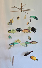 Wooden Reef Fish Hanging Mobile - Handmade and Hand Painted - Caribbean Fish LG picture