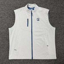 Johnnie-O Pebble Beach Golf Links Full Zip Gray Stretch Vest Jacket Sz XL Msnz picture