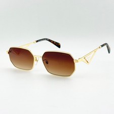 Prada SPRA51S Women's Irregular Sunglasses Gold Frame Brown Lens 58mm picture