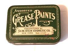 Vintage Stein’s GREASE PAINT Tin M Stein Cosmetic Co New York Green Advertising picture