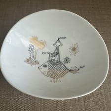 VINTAGE EHTF ROSENTHAL GERMANY PEYNET MERMAID WITH SEA CAPTAIN BOWL MINT MARKED picture