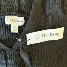 The Drop Claudia Cuddle Hoodie Midi Sweater Dress Black XXL NWT Soft Knit picture