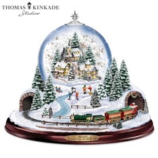 Bradford Thomas Kinkade Journey Home for the Holidays Christmas Snow Globe Decor picture